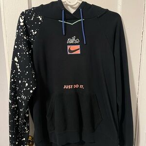 Nike Black Hoodie with Splatter Sleeve